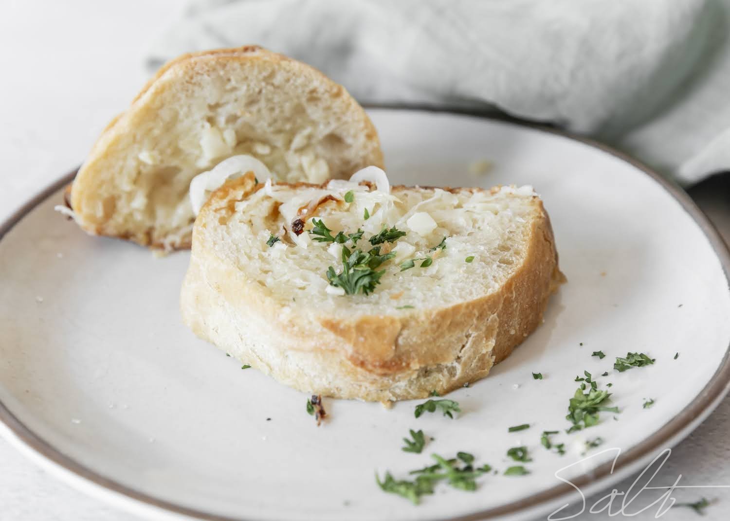 Loaded Garlic Bread with Onions Recipe Salt Harvest Creatives