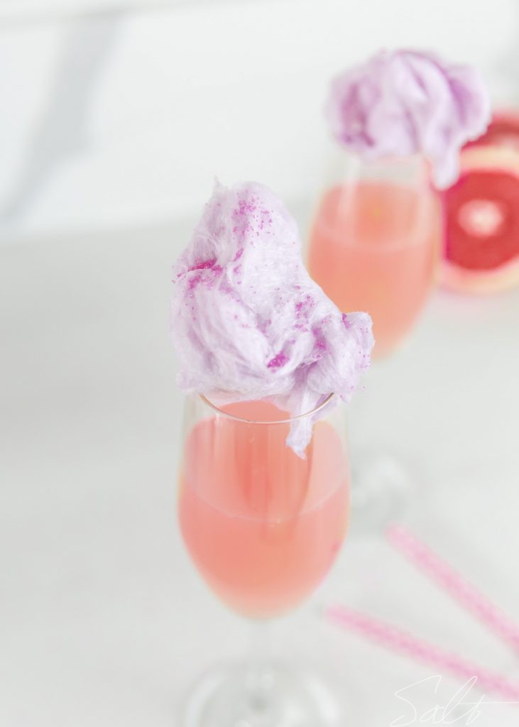 Cotton Candy Mimosa with Pink Grapefruit Juice Salt Harvest Creatives